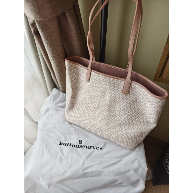 Buttonscarves Izzy Canvas Tote Bag-pink