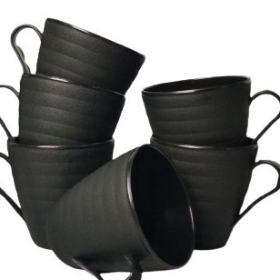 FG2 Cangkir Lusinan isi 12 pcs Gelas Cangkir Kopi Jadul Kecil Hitam set 12 pcs Cangkir plastik ulir