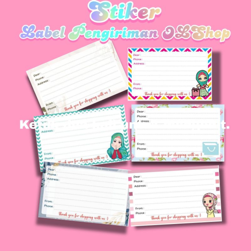 

Isi 50pcs Stiker Label pengiriman Olshop
