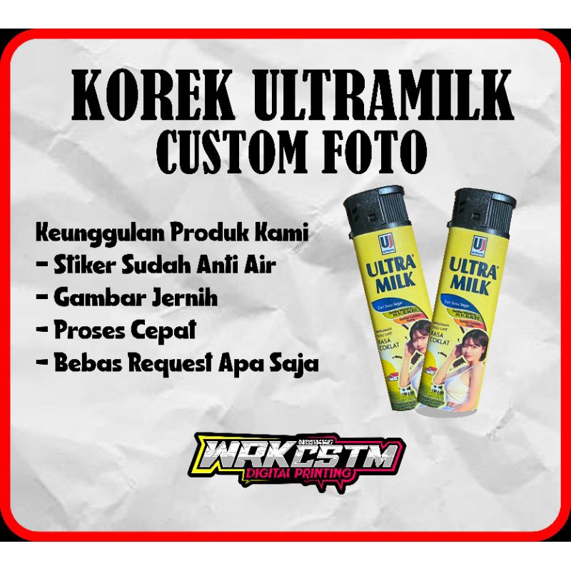 korek custom / stiker korek custom / korek ultramilk custom foto