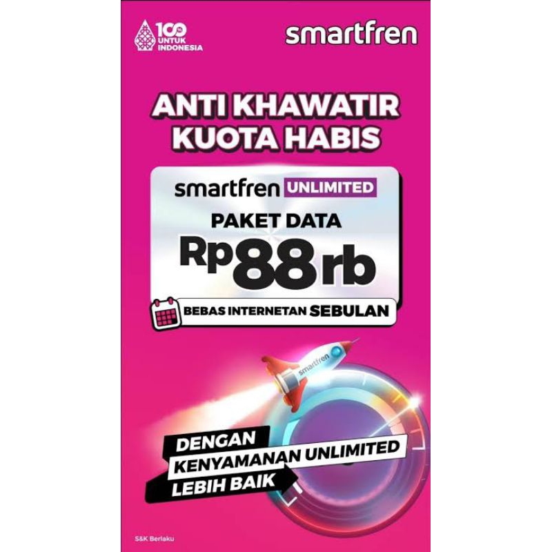 Kartu Smartfren Unlimited MAXI 2Gb/Hari/28Hari - Termurah