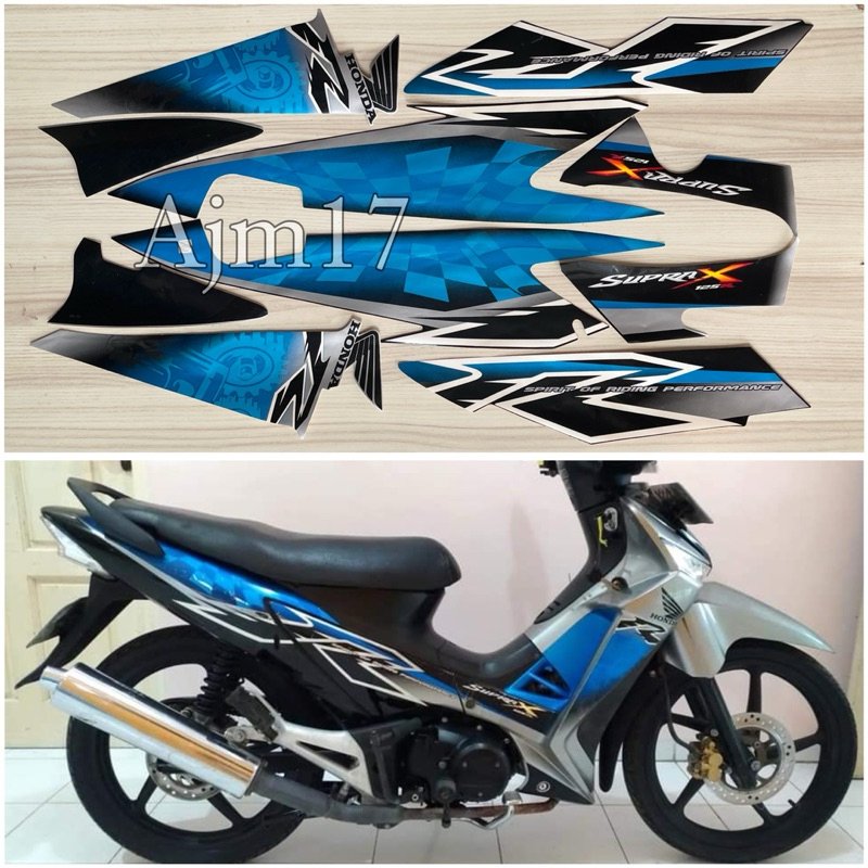 

STIKER STRIPING MOTOR SUPRA X 2008 SILVER BIRU