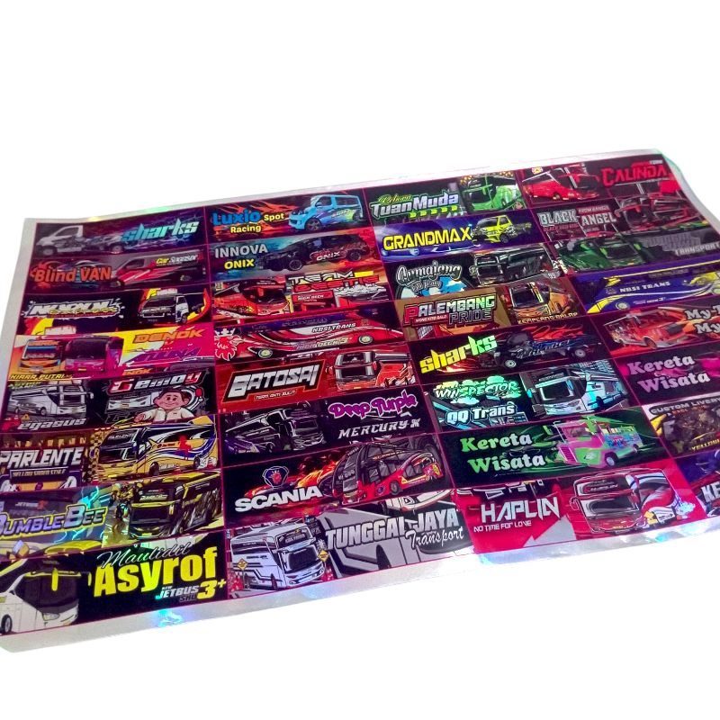 

Stiker Hologram Bus Basuri Bus Telolet Stiker Bus Hologram Tebel Tahan Air