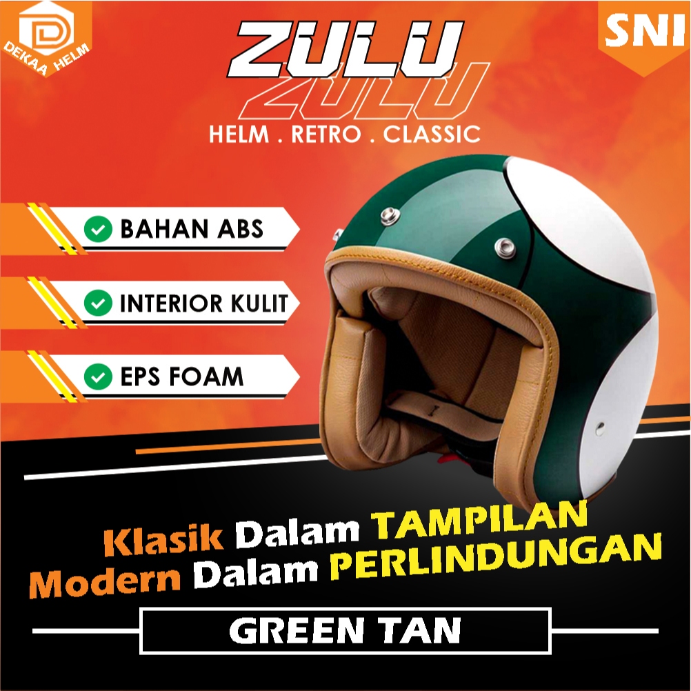 HELM HELEM HLEM HLM HELMET MOTOR ZULU RETRO CLASSIC KLASIK MURAH TERBARU BERKUALITAS KEREN PRIA WANI