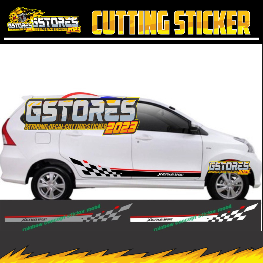sticker cutting mobil daihatsu xenia sport stiker striping body samping mobil xenia old/new bisa