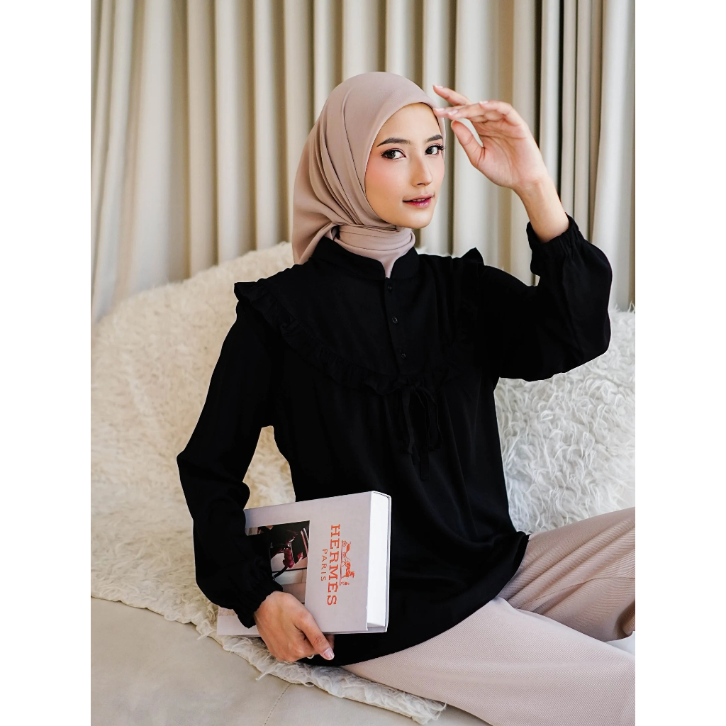 Giyoza Naumi Blouse - Atasan Wanita - Blouse Polos Wanita - Atasan Cewek Korea Style -Blouse Premium