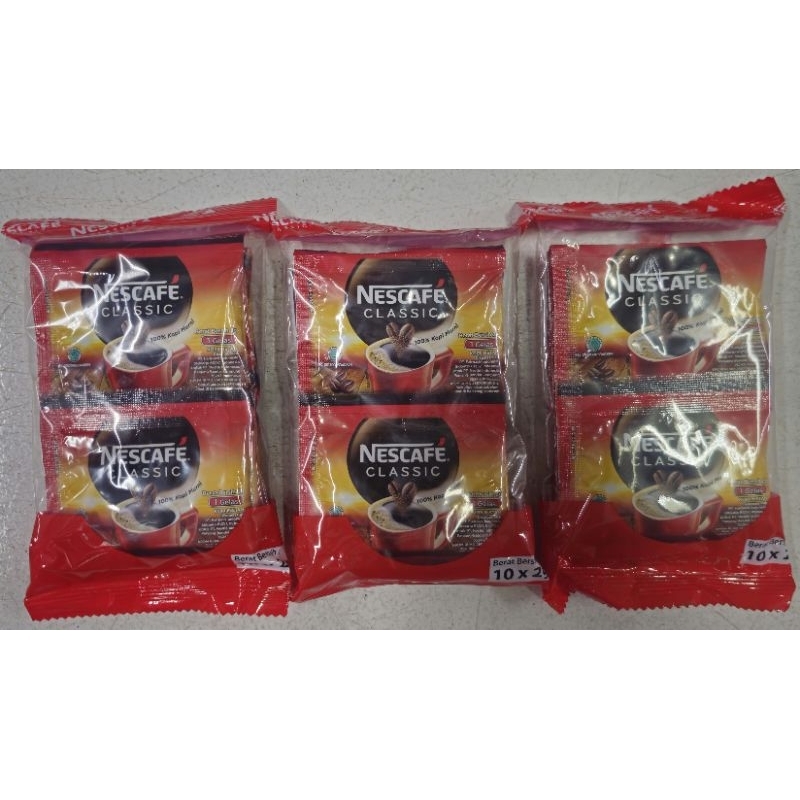 

Nescafe Classic 100% Kopi Murni 20g (isi 10 sachet × 2g) - Kemasan Praktis