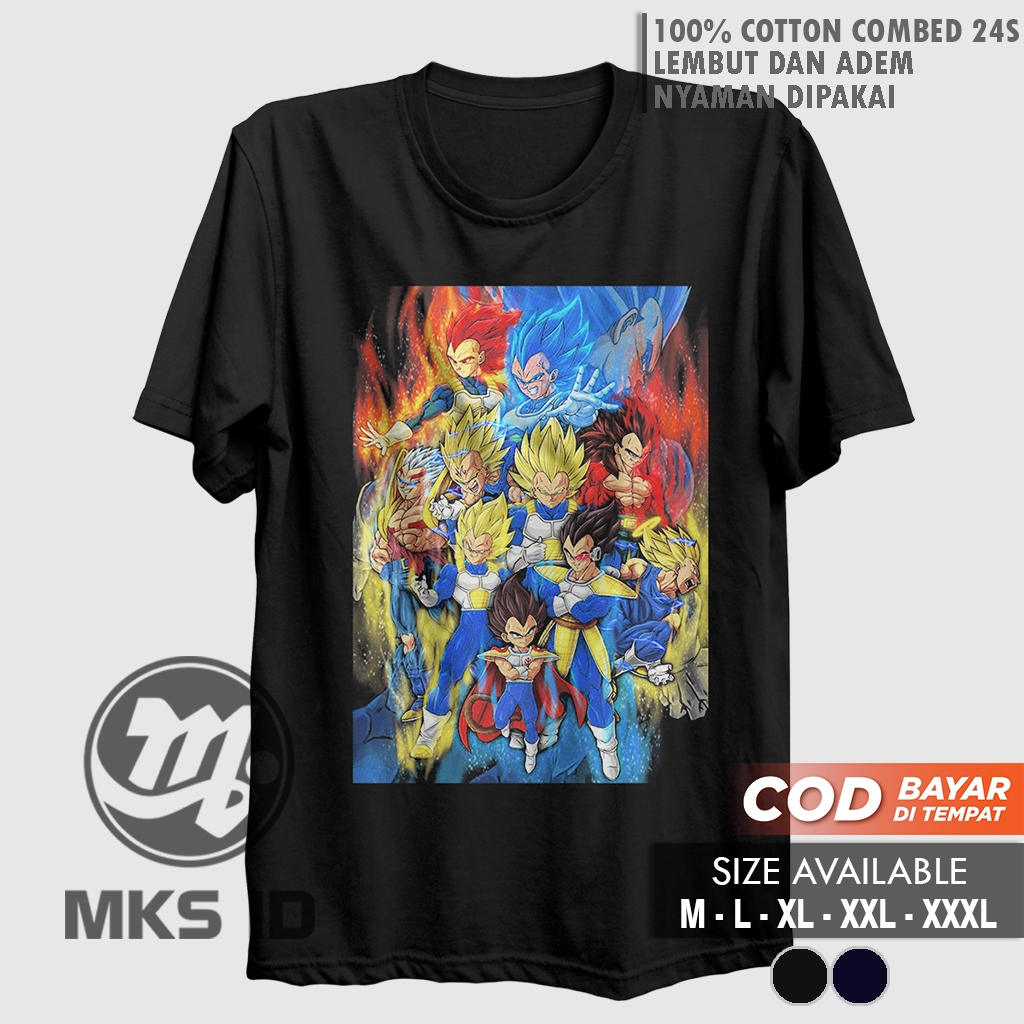 Kaos Anime Distro The Evolution of Vegeta Dragon Ball Baju Anime Pria Wanita Keren Distro Premium Br