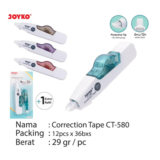 

Pita Koreksi Correction Tape Joyko CT-580 Temurah Tip Ex Harga Satuan