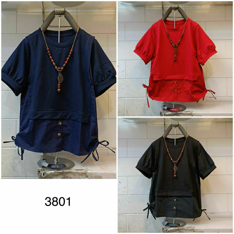 blus katun bolong putih L, XL, XXL