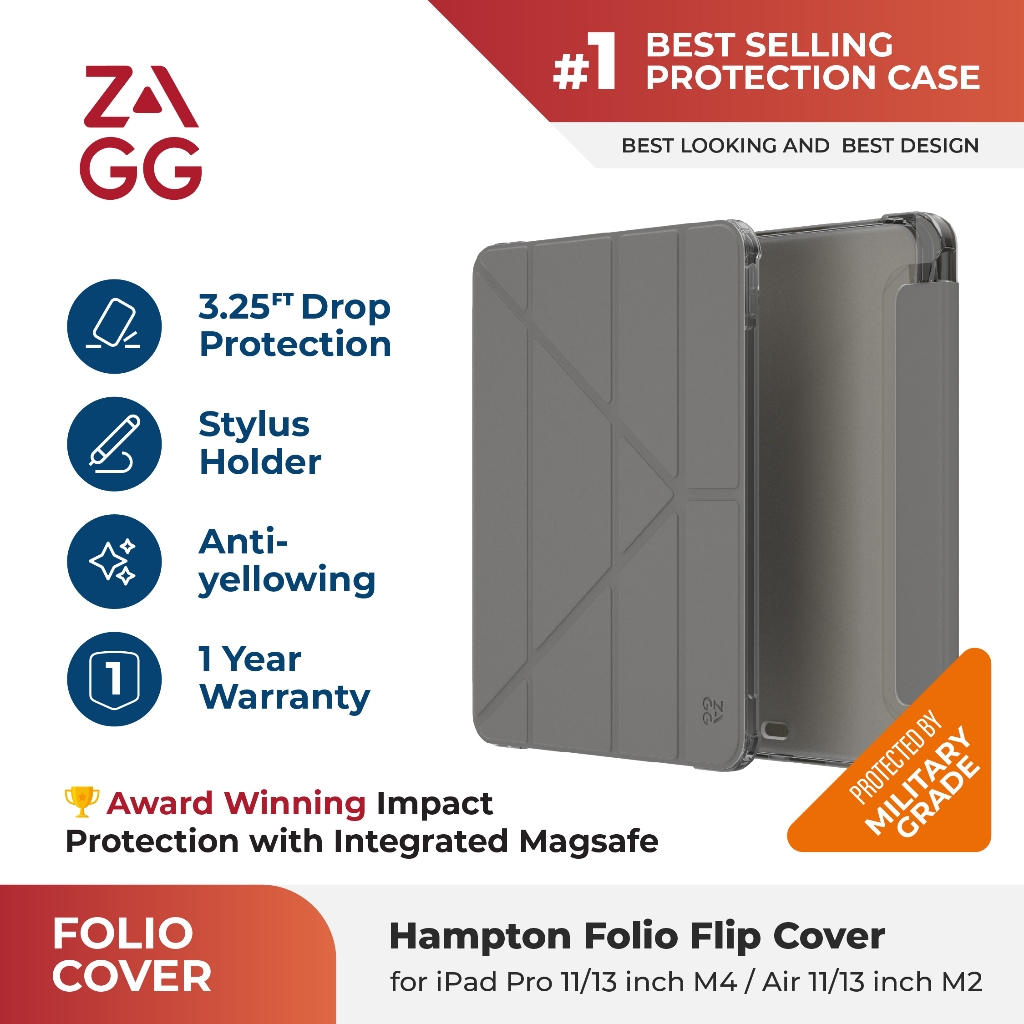 Zagg Hampton Folio Case iPad Pro 11 / 13 inch M4 2024 Flip Cover