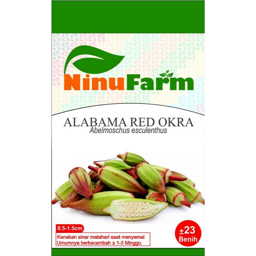 BENIH OKRA MERAH - ALABAMA RED OKRA - NINUFARM - 23 BUTIR