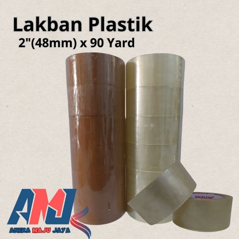 

Lakban Plastik OPP 90 yard Bening / Coklat