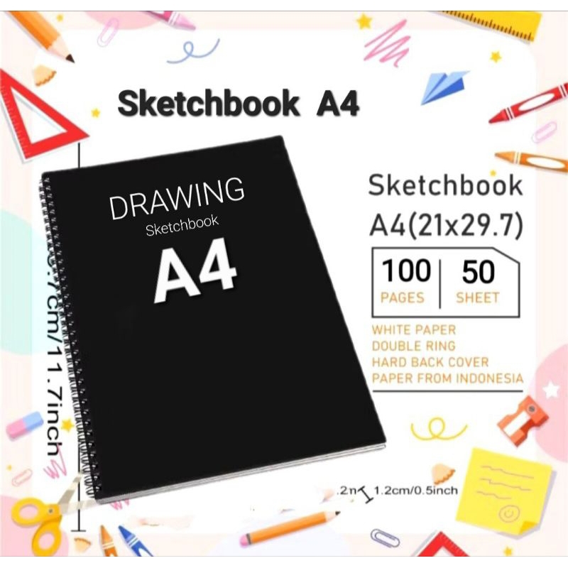 

SKETCHBOOK A4 BUKU SKETSA BUKU GAMBAR TEBAL COVER CRAFT 300 GSM SKETCH BOOK TEBAL A4 BUKU GAMBAR