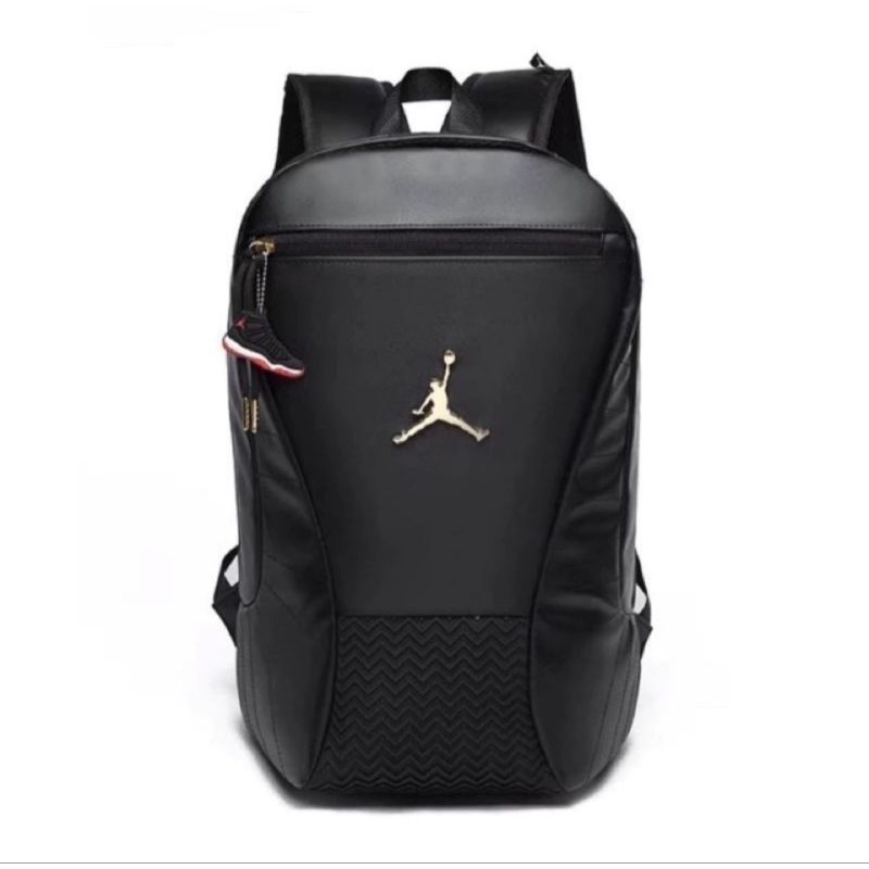 Tas Ransel Jordan Leather Twelve Gold || Retro 12 Backpack Motif Kulit || ransel retro ||AIR JORDAN 
