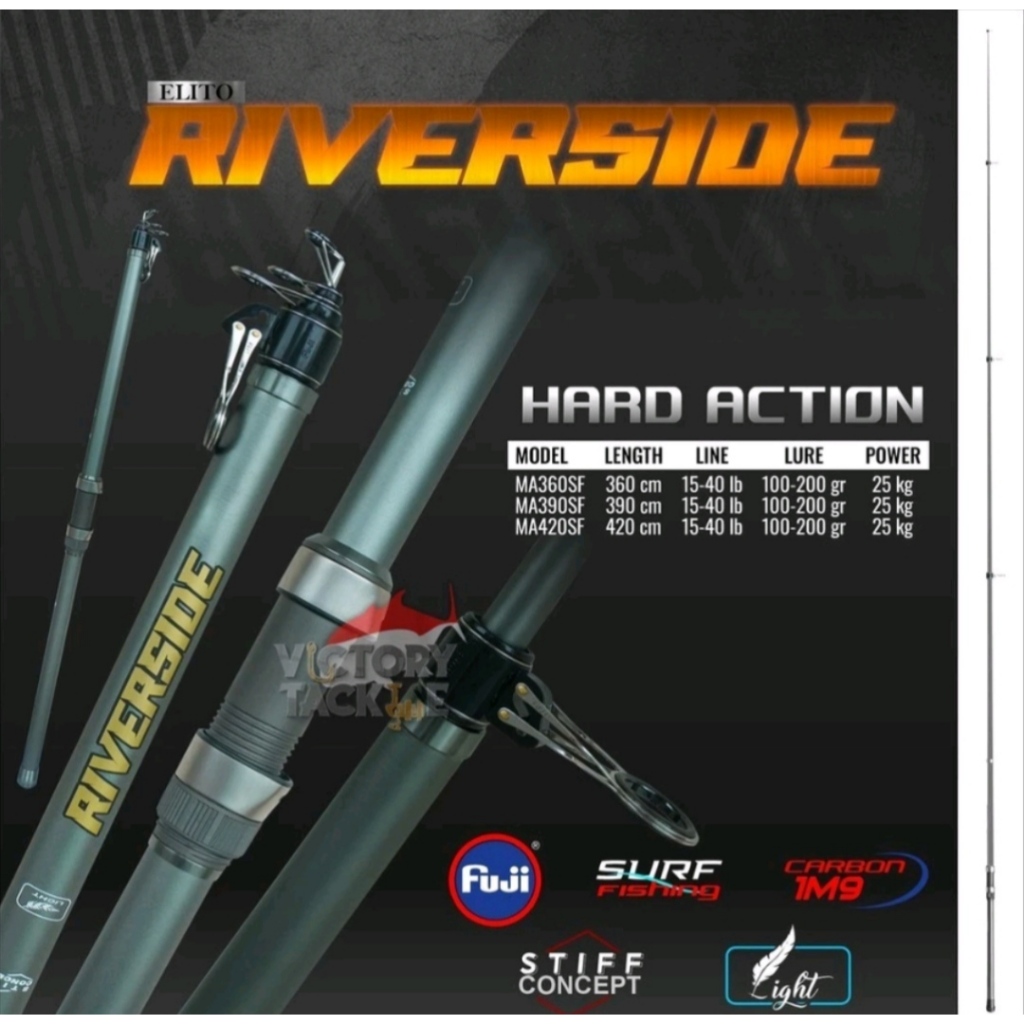 Elito riverside joran rantai antena panjang 360 390 420 450 surf fishing rod