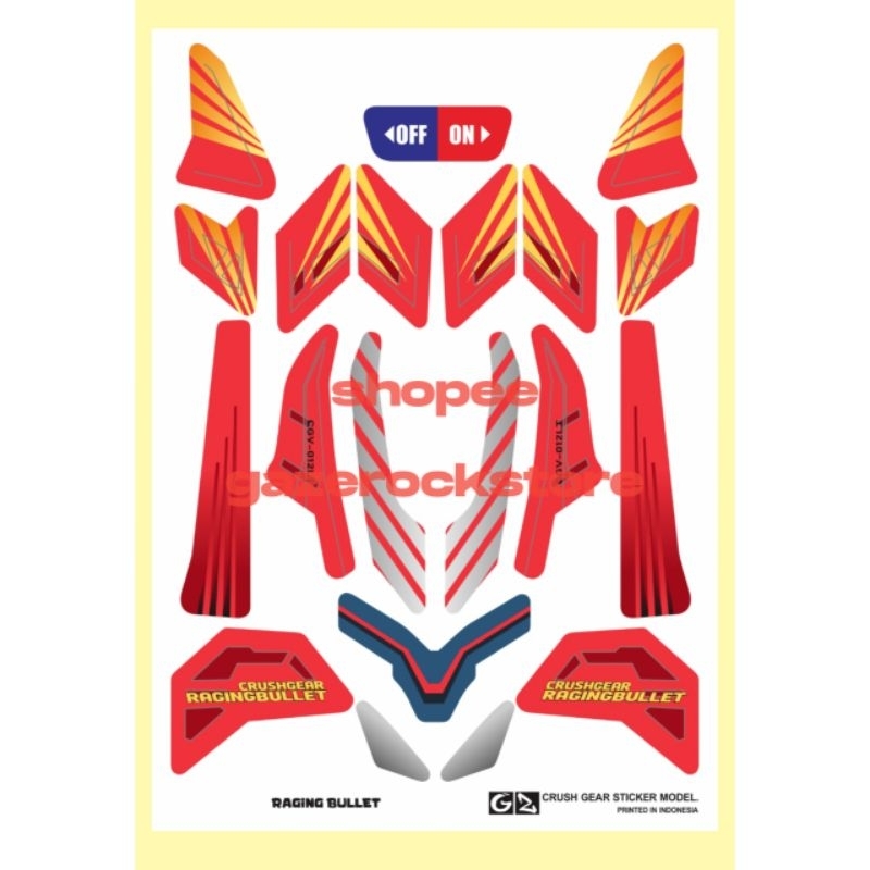 Stiker CrushGear Raging Bullet Cutting Vinyl