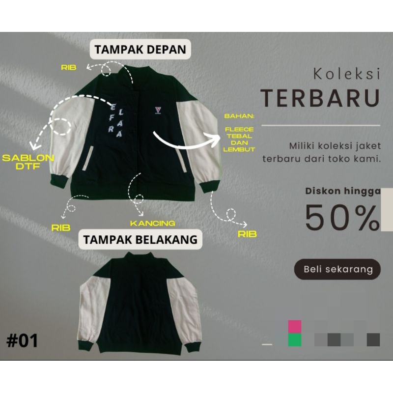 {OBRAL} ELFARA Baseball Jacket | Oversize Baseball Jacket | Baseball Jacket Murah | by ELFARA