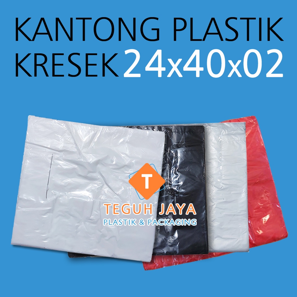 Kantong Plastik Kresek 24x40 Tenal 02 Buah Sayur 24x40x02 Hitam Putih Merah Transparan 24cm x 40cm x