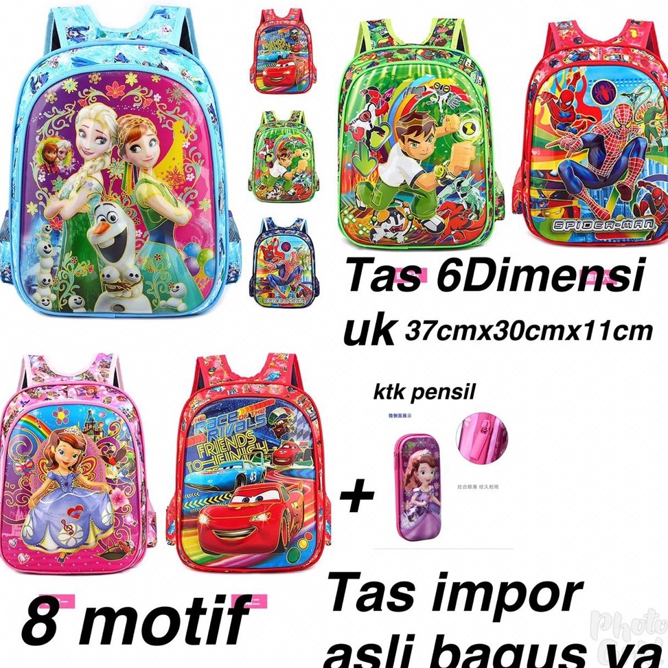 Penjualan Terbanyak LOLIPOP Tas Ransel Anak 6D  Backpack  Tas Sekolah Anak  Tas punggung dengan Bany