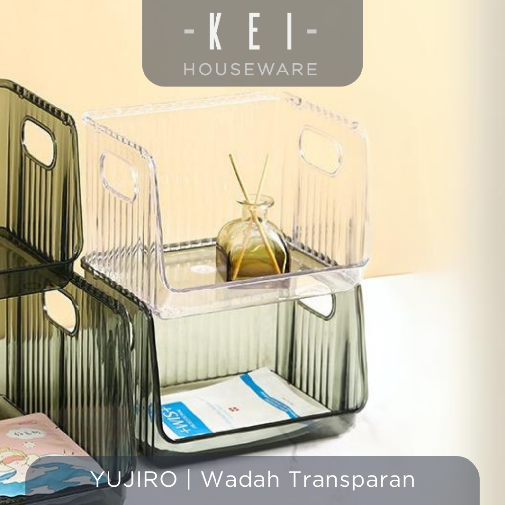 【KEI】YUJIRO Storage Majalah Transparan Rak Meja Skincare Plastik Organizer Kosmetik Acrylic Organize