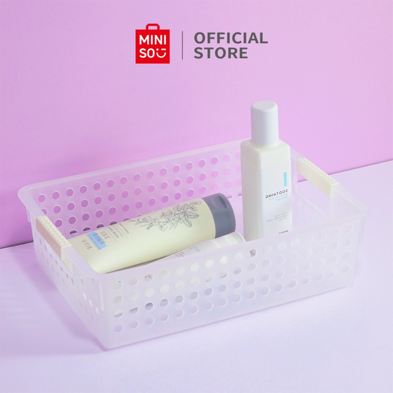Miniso Storage box with handle / kotak penyimpanan wadah penyimpanan keranjang barang