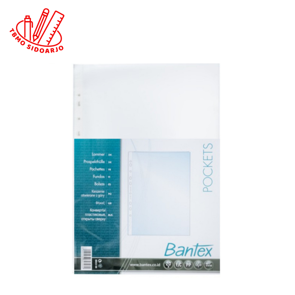 

TBMO Bantex Pocket Clear (20 Sheets) 0.06mm thickness Folio 8843 08