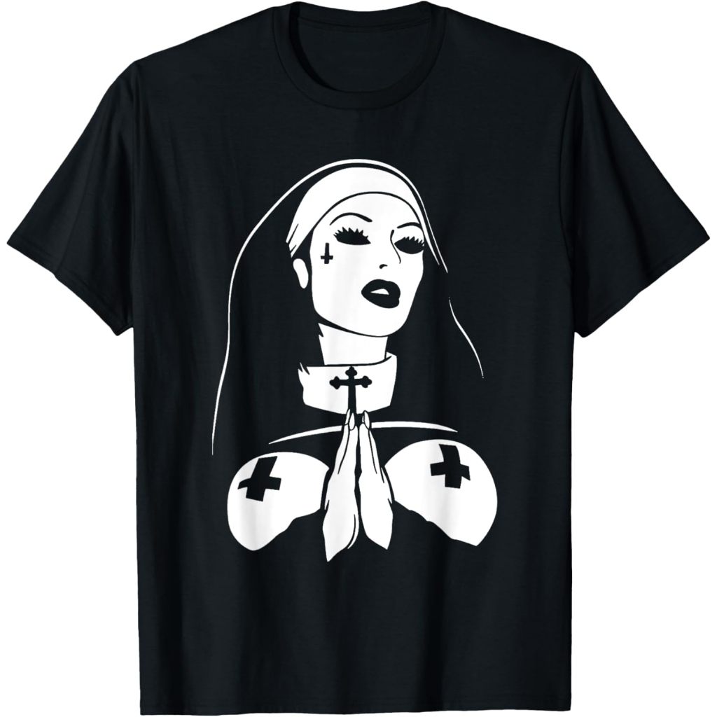Baju kaos distro Unholy Nun Sinner Gothic Witchcraft Occult Magic Ouija T-Shirt