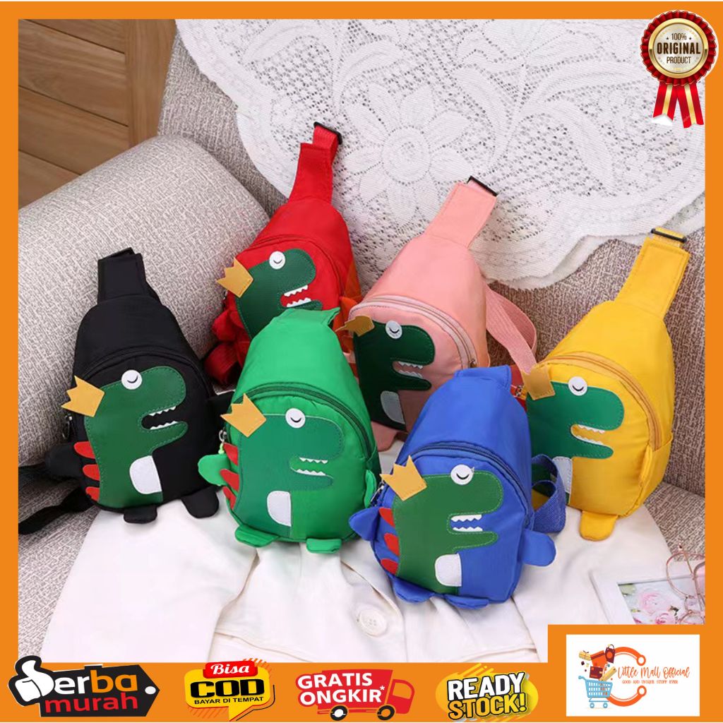 Little Mall TAS ANAK DINOSAURUS IMPORT TAS SELEMPANG ANAK SLING BAG CASUAL TAS ANAK PAUD