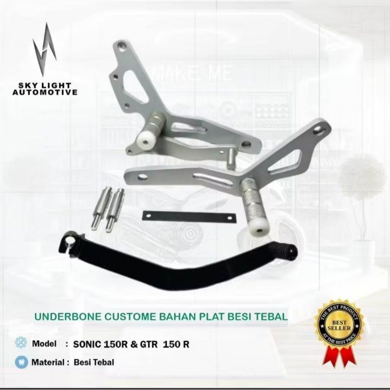 Footstep underbone Honda sonic 150R Honda GTR 150R Ub custom plat besi - skylightautommotive