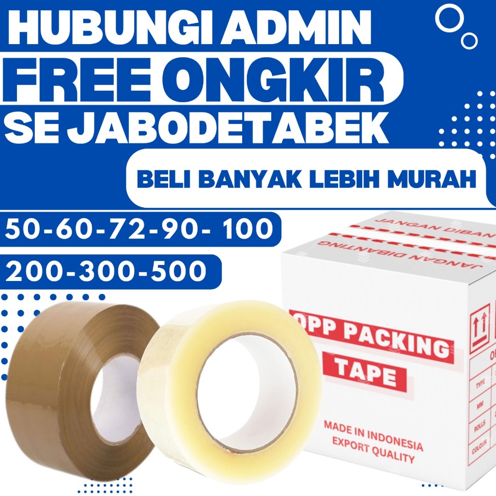 

1 DUS Lakban Bening Coklat 45mm 100 90 Yard 200 300 500 Yard OPP Packing Tape 2 Inch 50 60 72 Yard