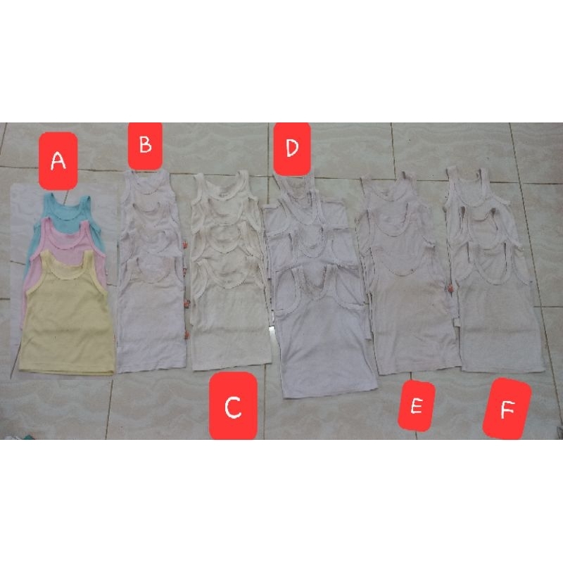 singlet kaos dalam bayi anak preloved