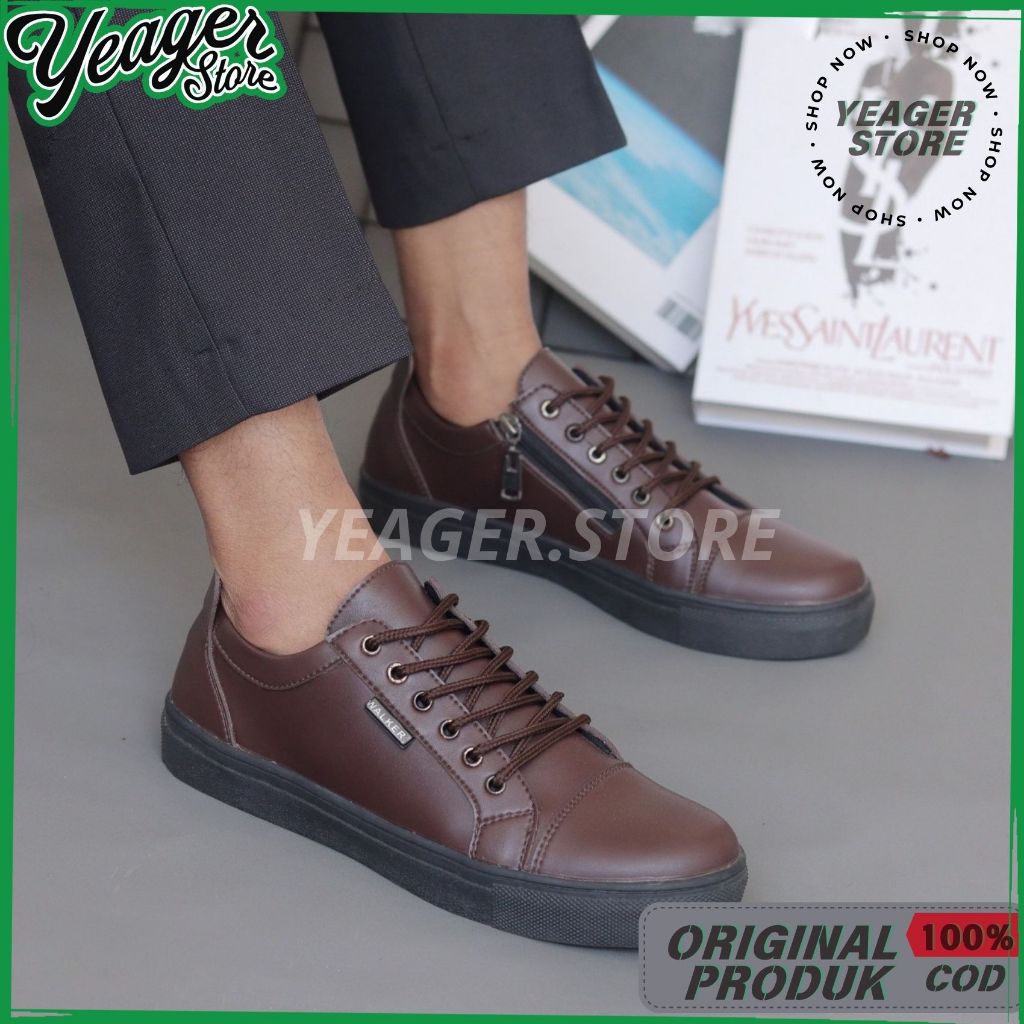YEAGER PRD Full Brown Series - Sepatu Formal Sneakers Pria Casual