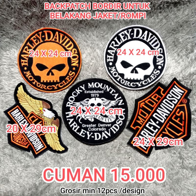 BACKPATCH bordir anak motor, patch bordir ukuran besar, untuk di punggung jaket/rompi kualitas