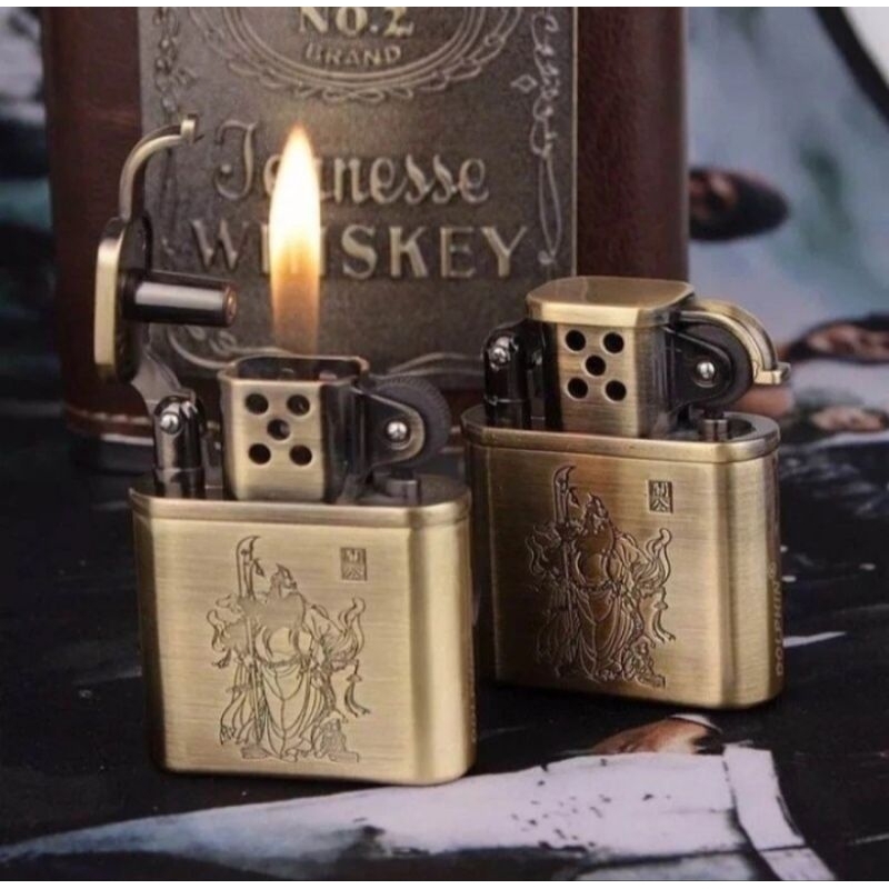 Cod Korek Api Gas Roda//Korek Api Gas Isi Ulang Unik Strap Gold