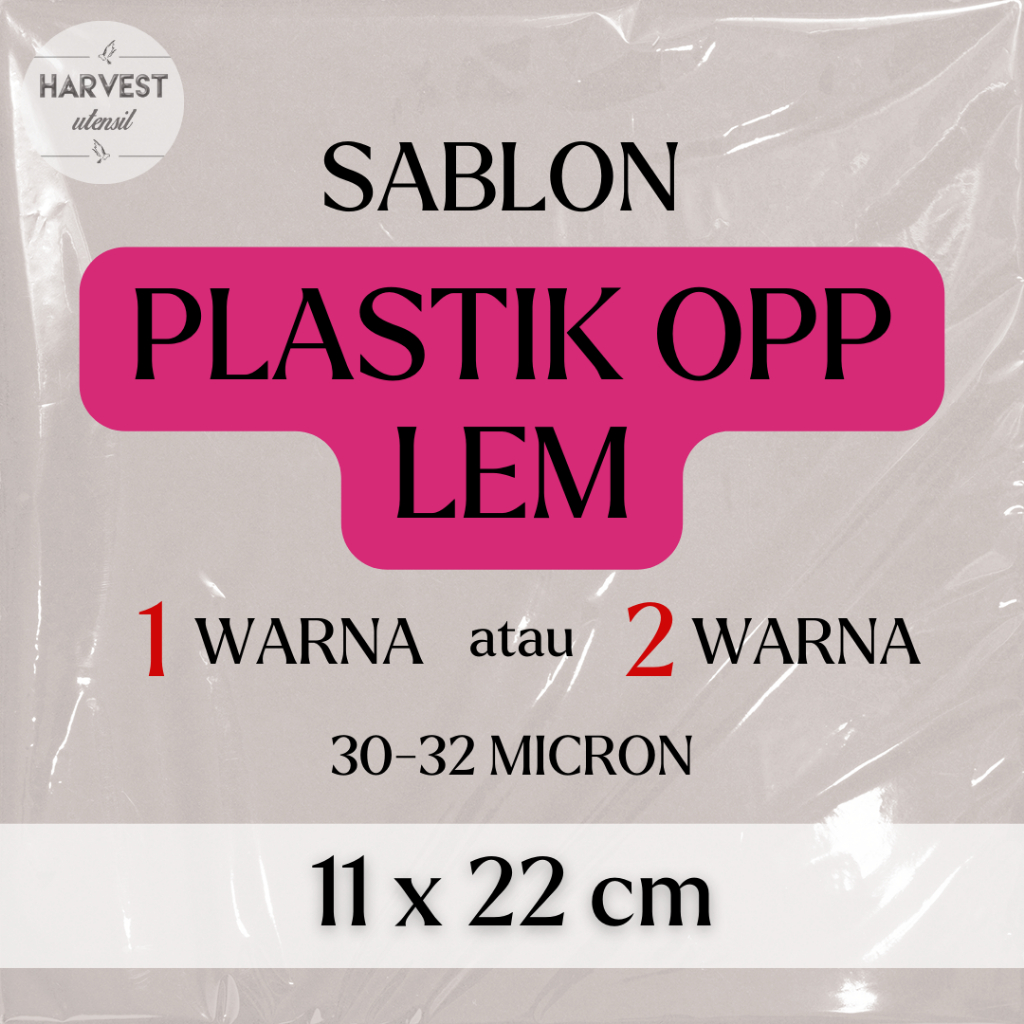 Sablon Plastik OPP Lem 11 x 22 Roti Donat Kue Aksesoris 1 warna 1 sisi
