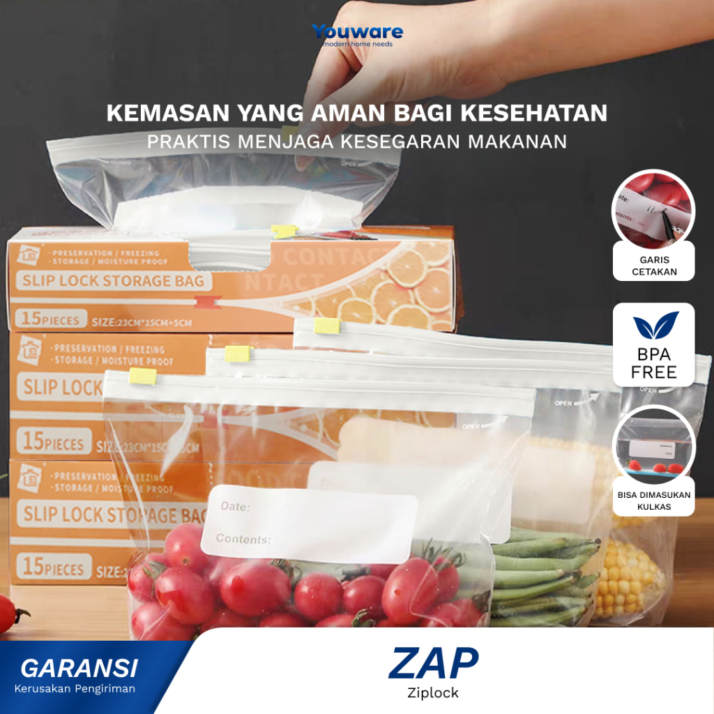 Youware - ZAP Plastik Ziplock Makanan Food Grade BPA Free Anti Tumpah