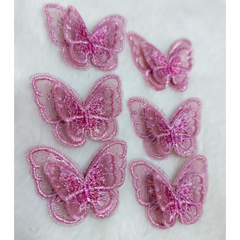 Aplikasi kupu kupu bordir butterfly patch renda kupu kupu