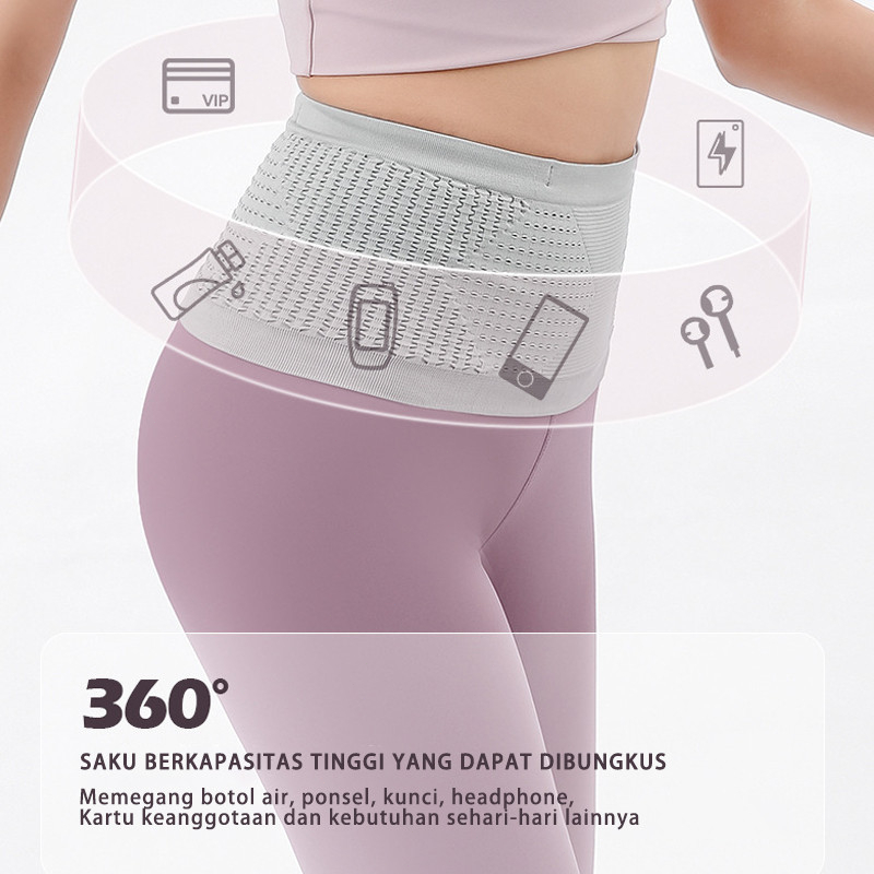 RHAASTTas pinggang sabuk lari tas pinggang olahraga lari joging tas olahraga lari unisex