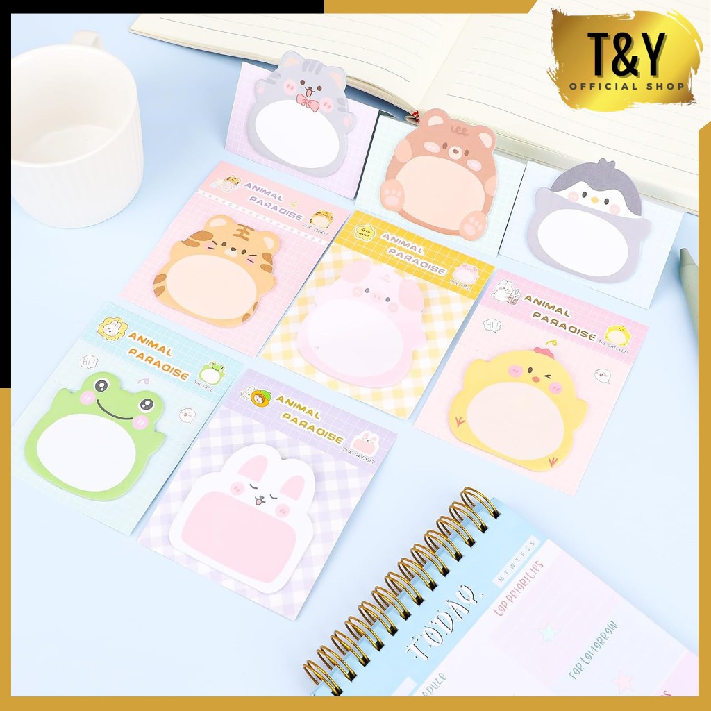 

T&Y Sticky Notes Motif Hewan Lucu Tempelan Kertas Mini Catatan Memo Note Karakter Binatang Binatang Mini Book Karakter Animal Cute