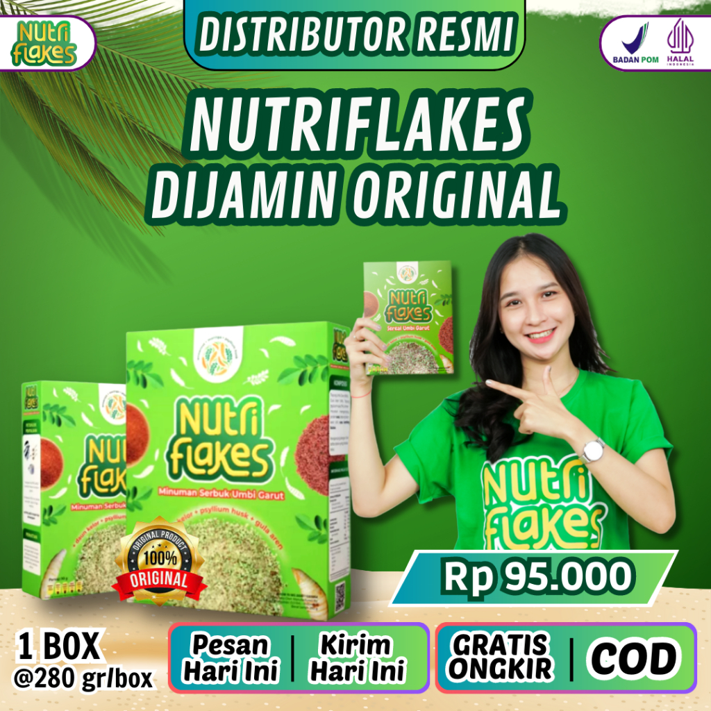

Nutriflakes Single Box Promo FlashSale Limit Stock Umbi Garut Extrak Sereal Original