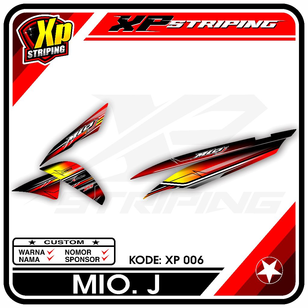 Striping Mio J - Sticker Striping Yamaha Mio J Desain Racing XP.06