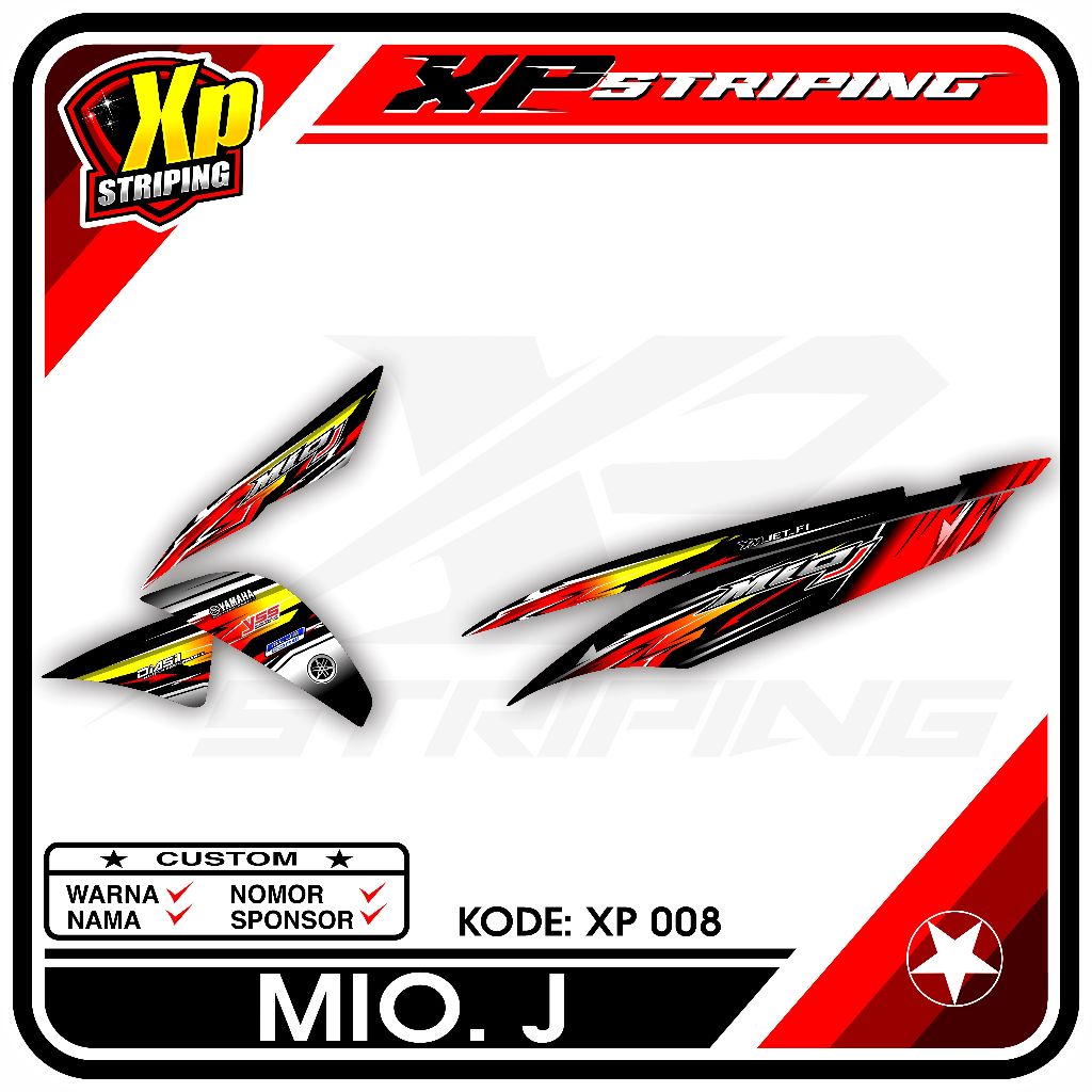 Striping Mio J - Sticker Striping Yamaha Mio J Desain Racing XP.08