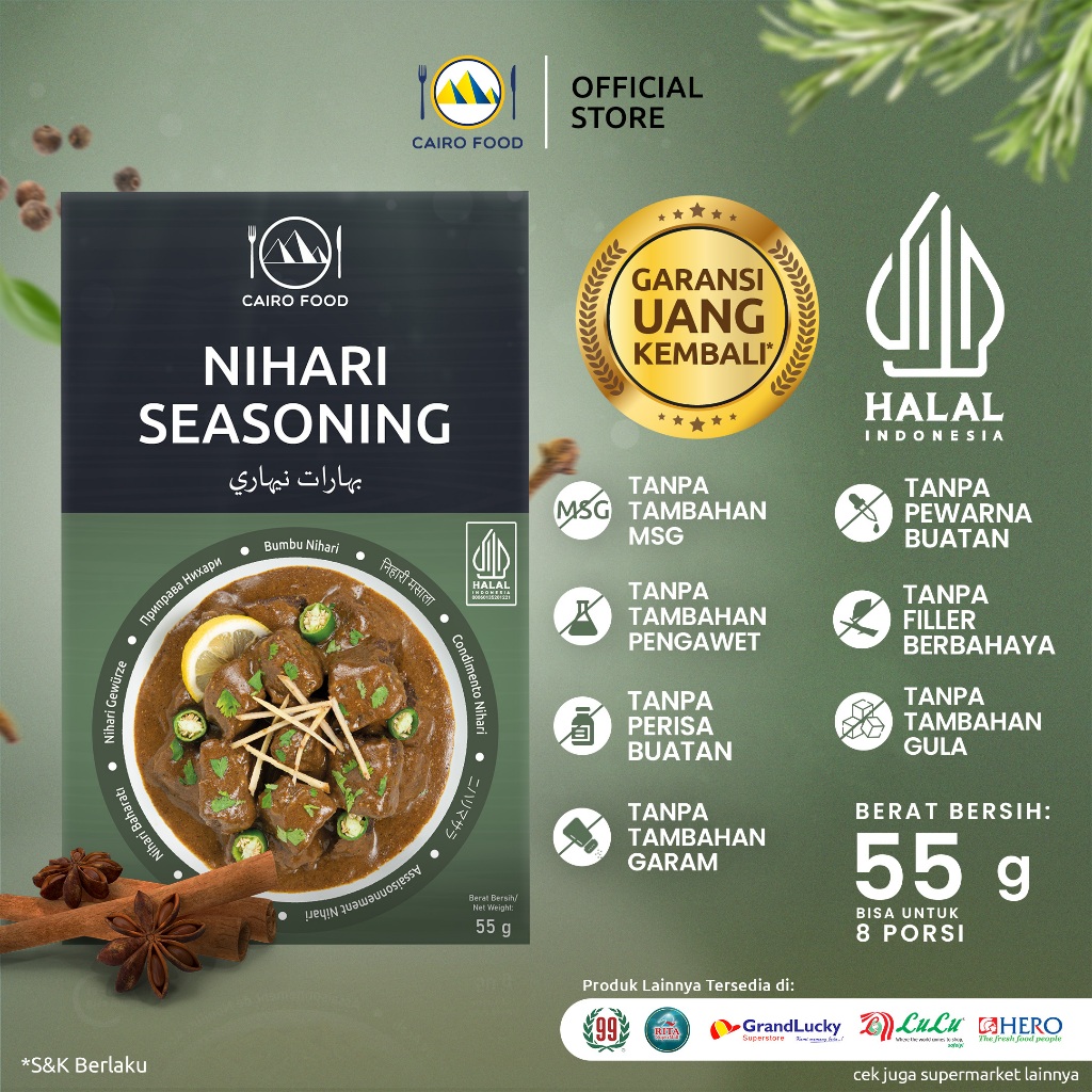 

Bumbu Nihari Sehat – Tanpa MSG, 100% Rempah Murni | Cairo Food