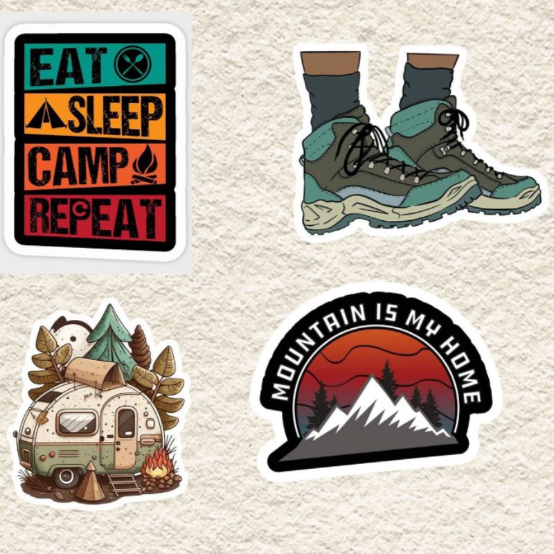 

sticker camping AESTHETIC murah /pcs(05)