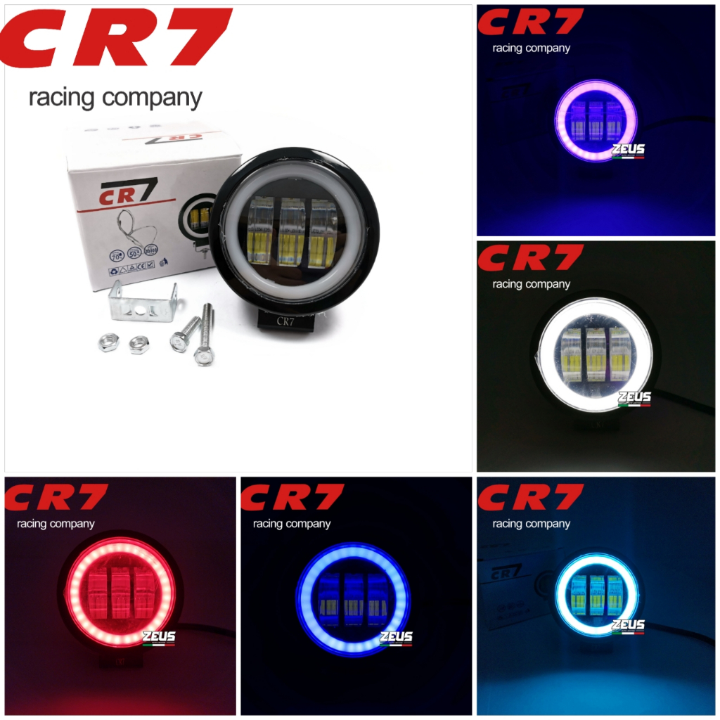 LAMPU TEMBAK DAYMAKER MINI 3LENSA BULAT PLUS RING DAYMAKER MINI UNIVERSAL MOTOR MOBIL