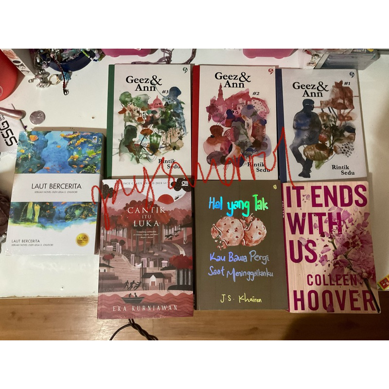 wts preloved sell new novel geez and ann 1,2,3 cantik itu luka
