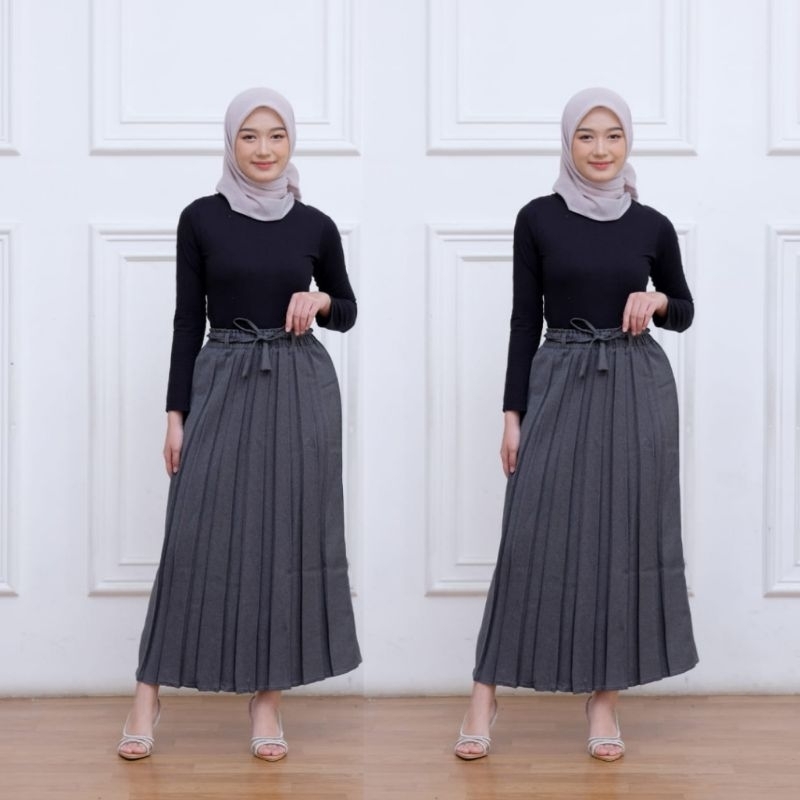 ROK PLISKET SEMI WOII /ROK KERJA FORMAL MAYUNG /ROK GURU