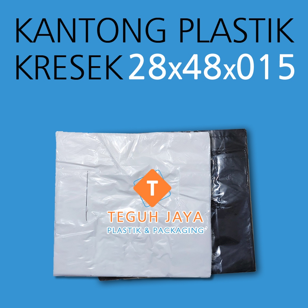 Kantong Plastik Kresek 28x48x015 (50lbr) Hitam Putih 28cm x 48cm x 015