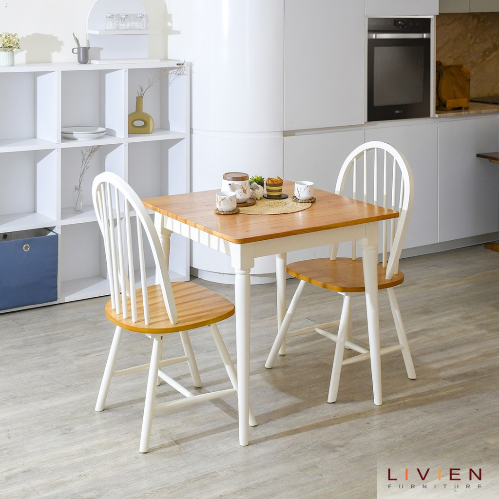 Meja Makan 2 Kursi Livien | Meja makan minimalis set 2 kursi | Dining Table 750 | Meja makan murah